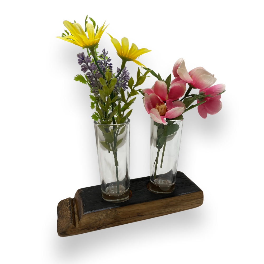 Double Bud Vase Whiskey Staves