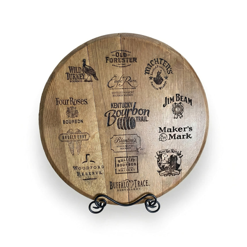 Whiskey Barrel Head Etch Bourbon Trail