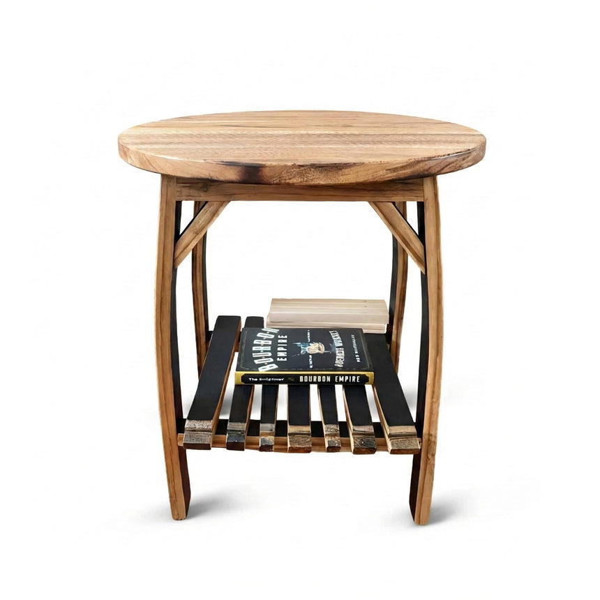 Whiskey Barrel Stave Side Table