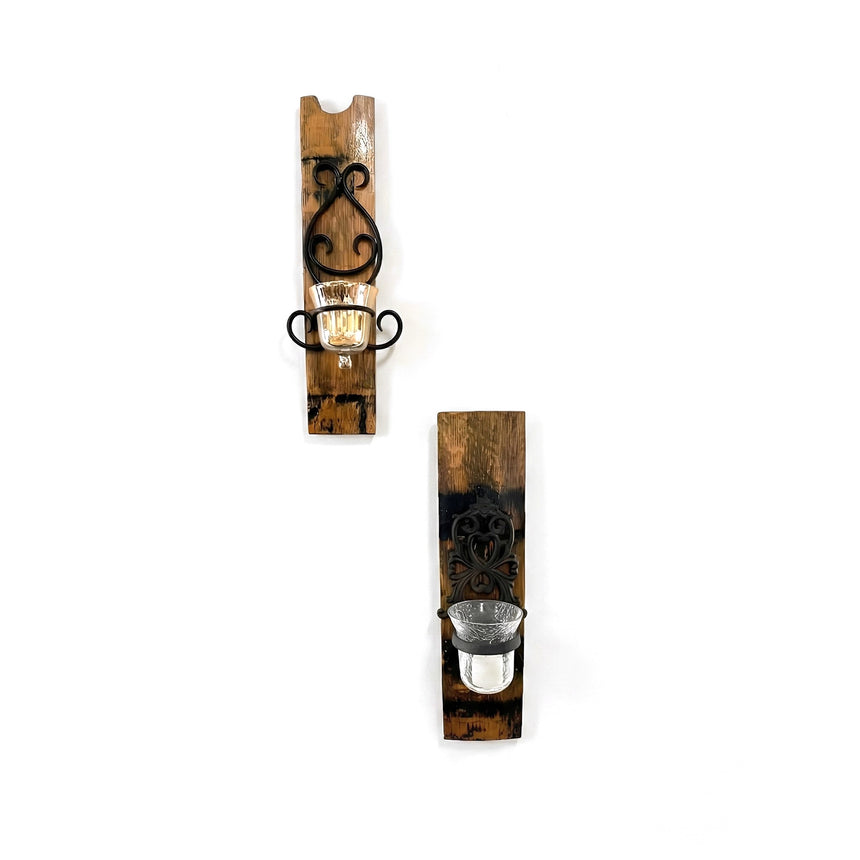 Whiskey Barrel Stave Candle Sconce