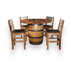 Barrel Dinner Table and Dinner Chairs