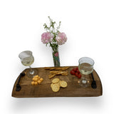 Charcuterie and Cheese Rectangle Wooden Serving Board, Full Size, Hand Made Solid Wood Construction