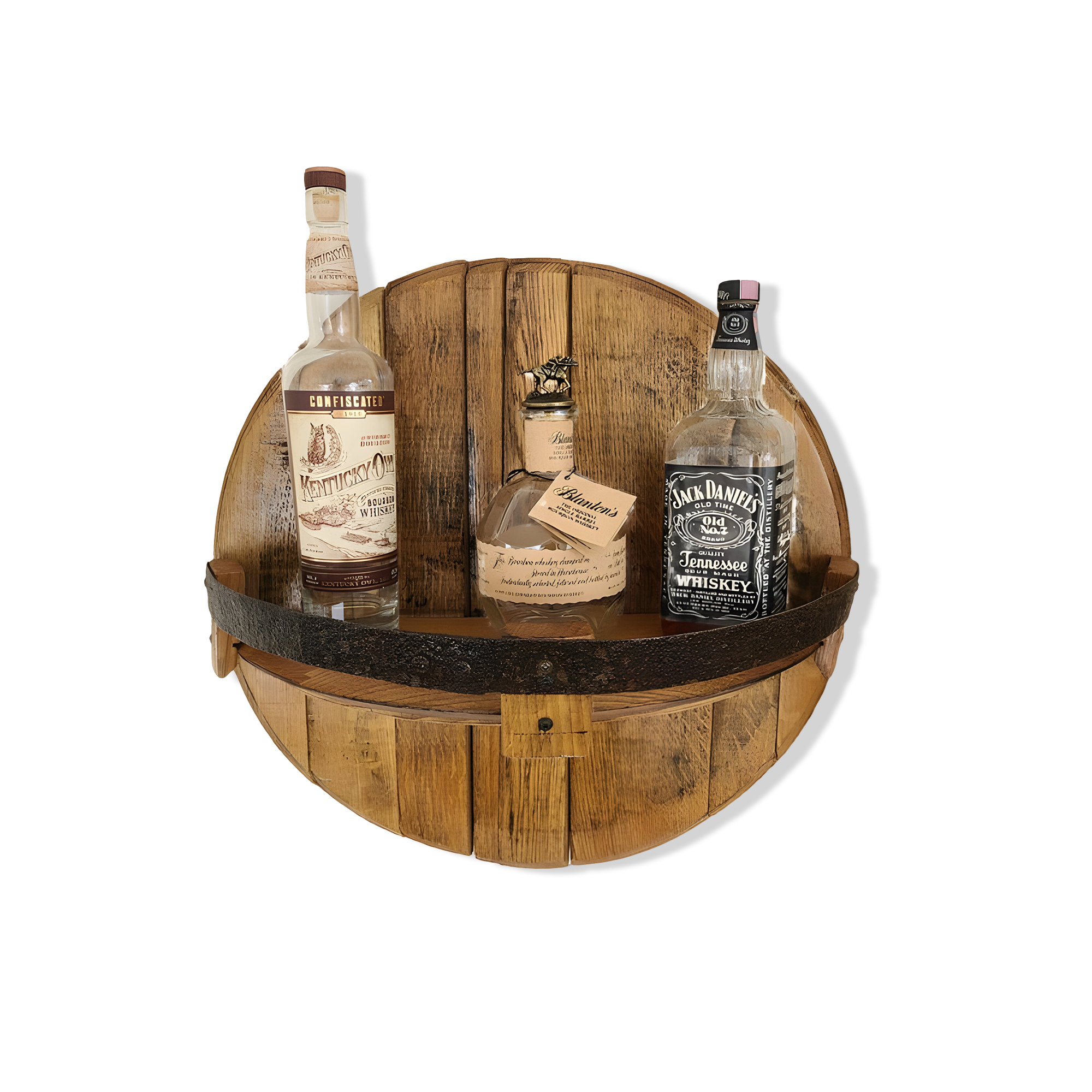 Wooden Wine Bottle Holder Barrel With Inner Shelf – Natural Finish, Portabottiglie