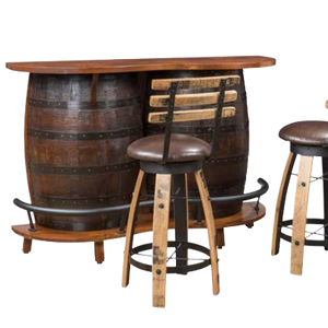 Barrel Bar Table with Chairs