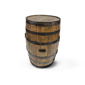 Full Barrel Cabinet with Shelves and Glassware Holders
