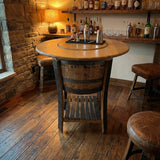 Storage Table for Mini Bar, Hand Made Solid Wood Barrel Construction