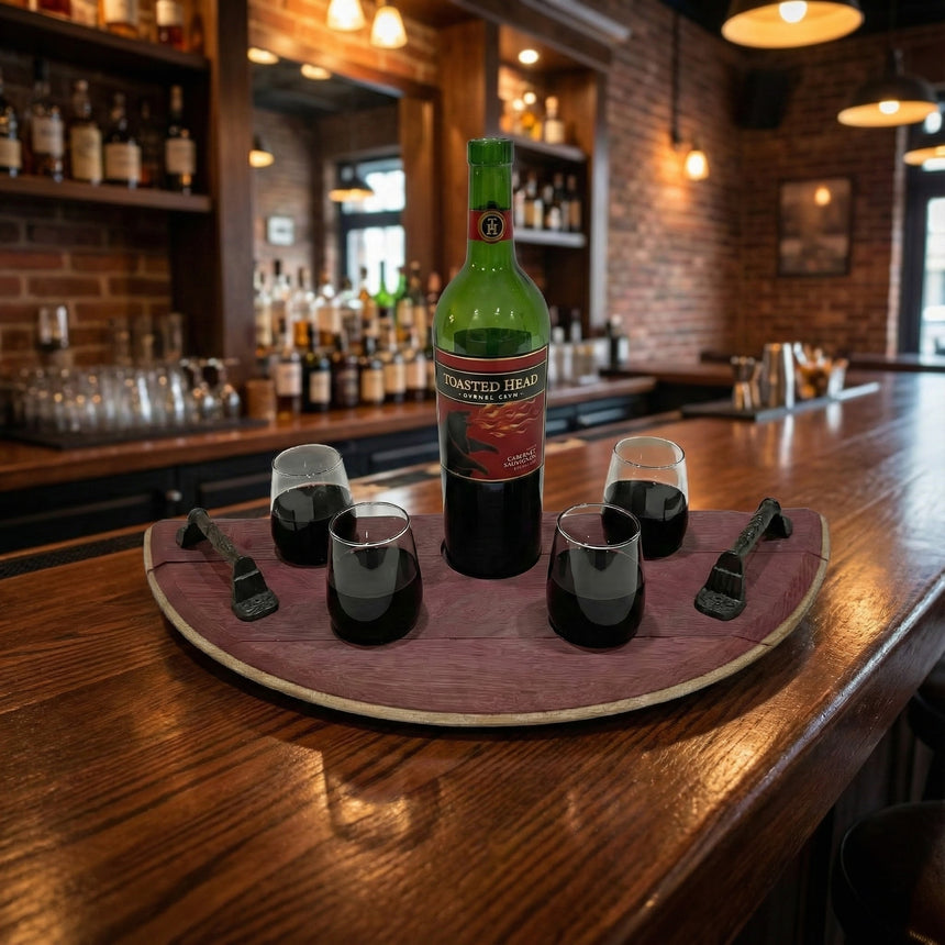 Wine Tasting tray - Wine Barrel Head