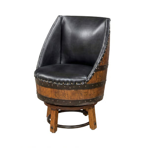 Upholstered Barrel Stool Black