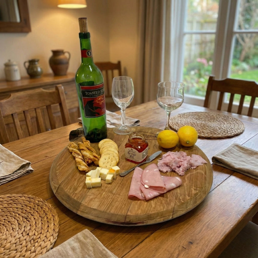 Wine Barrel Head Charcuterie