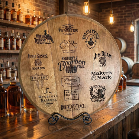Whiskey Barrel Head Etch Bourbon Trail