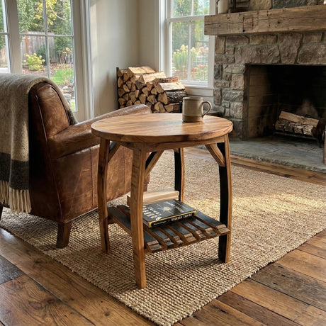 Whiskey Barrel Stave Side Table