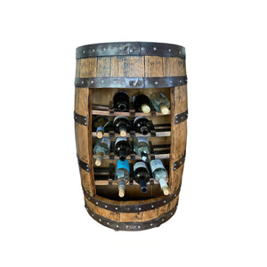 Wine Rack Barrel Bar Storage Cabinet