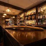 Whiskey Tasting Flight Board for 4 Glasses, Hand Made Solid Wood Construction