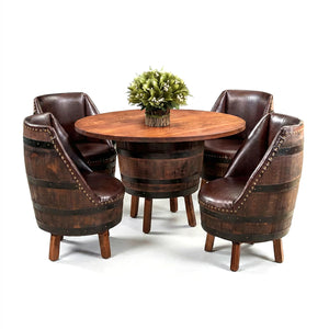 Barrel Table with Legs and Upholster Barrel Stool Sofa