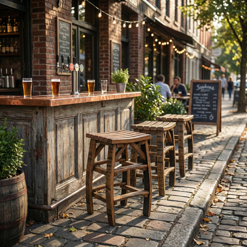 Whiskey Barrel Stave Bar Stool