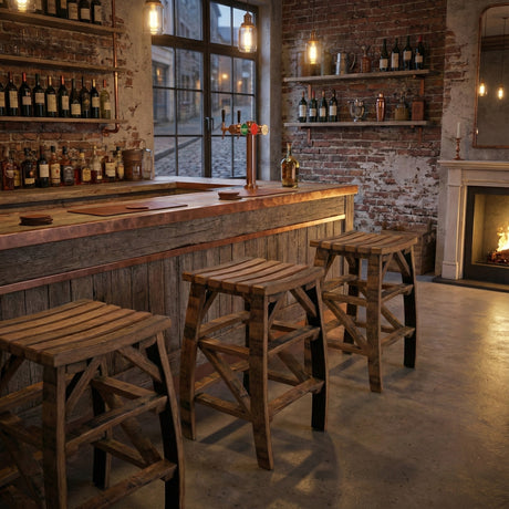 Whiskey Barrel Stave Bar Stool