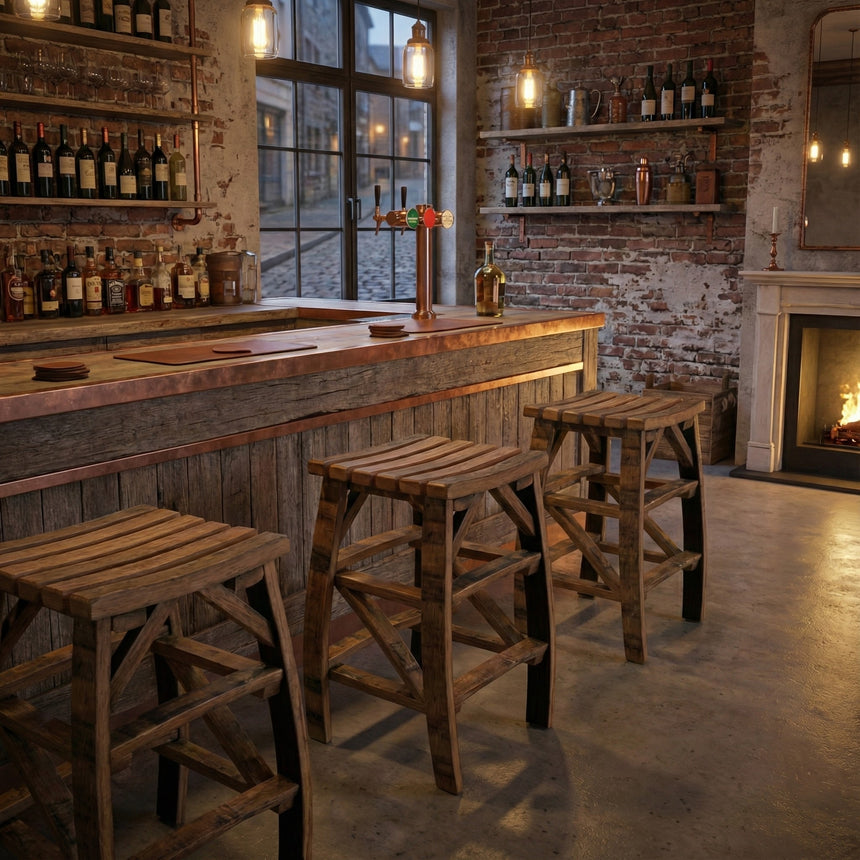 Whiskey Barrel Stave Bar Stool