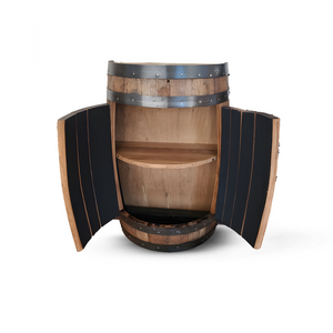 Half Barrel Cabinet with Door and Shelves