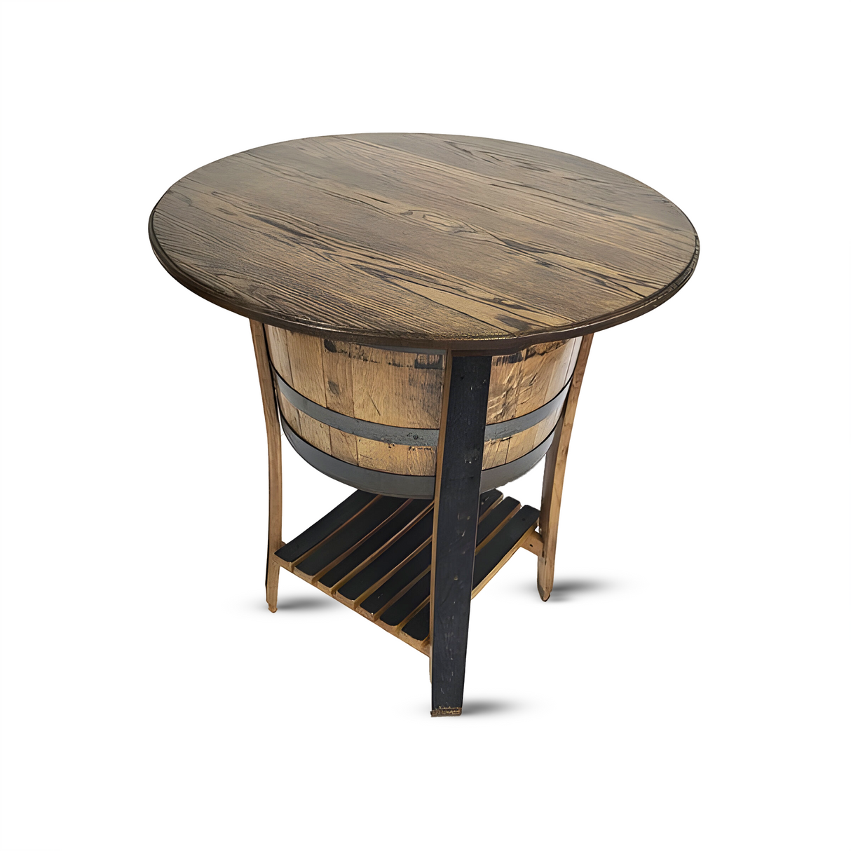 Half Barrel Table With Solid Top