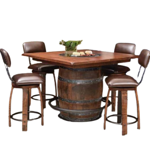 Plain Barrel Table with Chairs