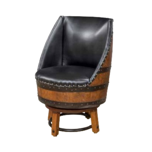 Upholstered Barrel Stool Black