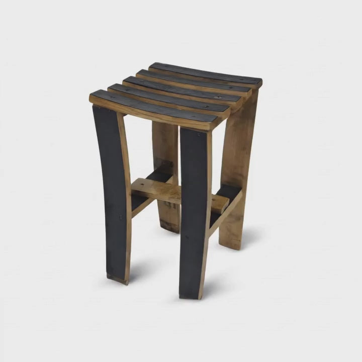 Bar Stool Wooden, Specify Height 24" to 30", Hand Made Solid Wood Barrel Stave Construction
