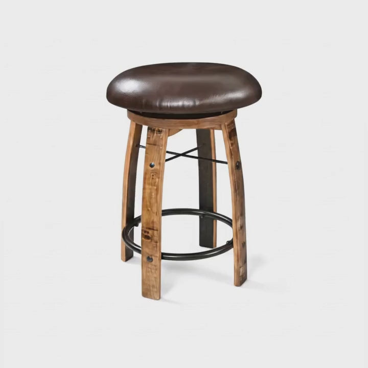 Bar Stool Cushioned Seat Without Back B-Black