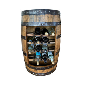 Wine Rack Barrel Bar Storage Cabinet